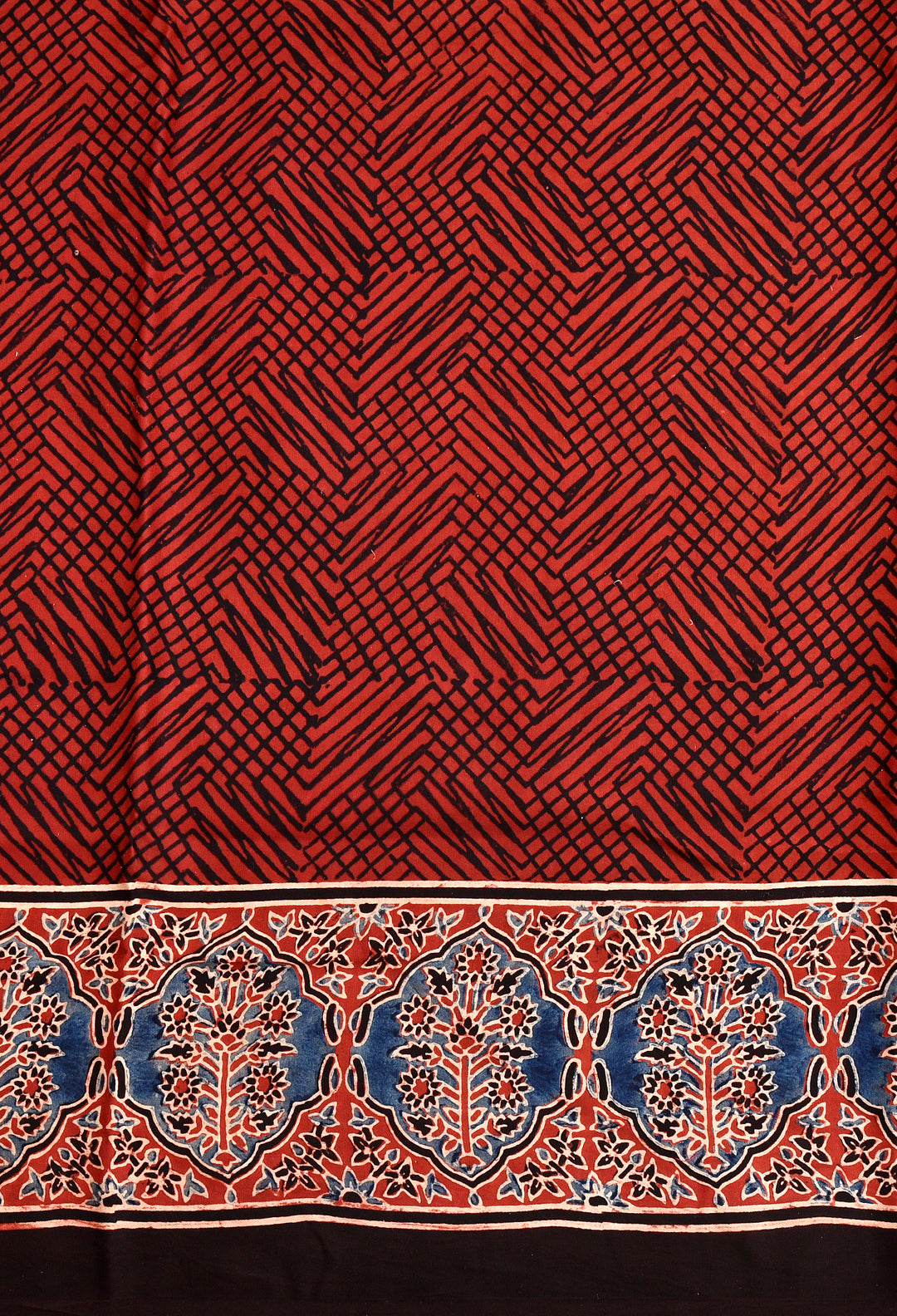 DVIJA  : AJRAKH HANDBLOCK MODAL SILK SAREE