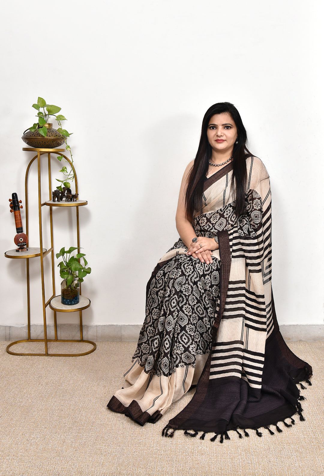 SMRITI : AJRAKH HANDBLOCK KOTA MULBERRY SILK SAREE