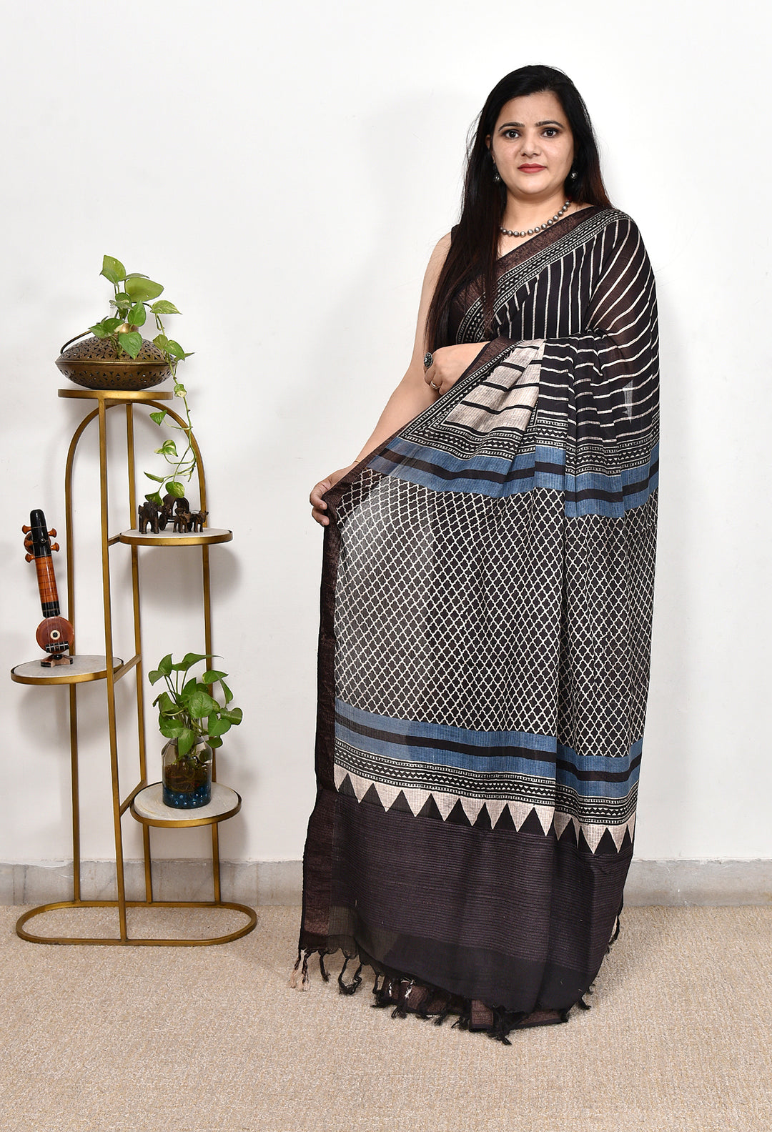 PAYALIYA  : AJRAKH HANDBLOCK KOTA MULBERRY SILK SAREE