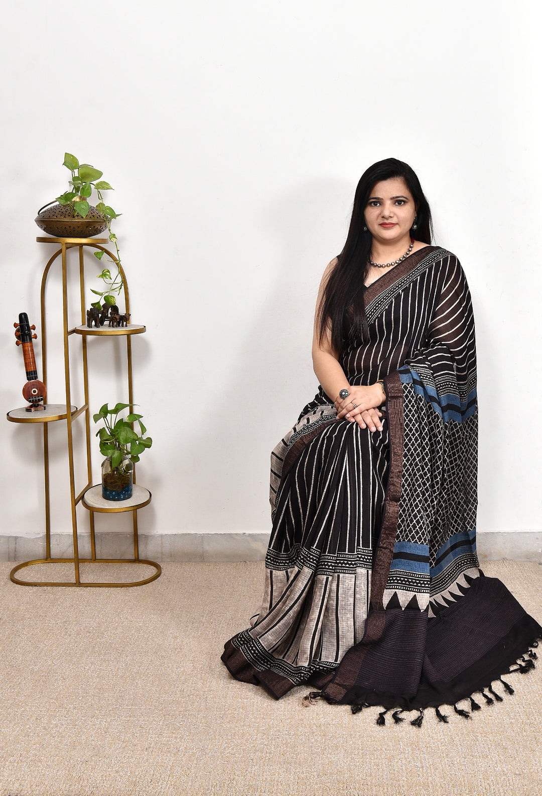 PAYALIYA  : AJRAKH HANDBLOCK KOTA MULBERRY SILK SAREE