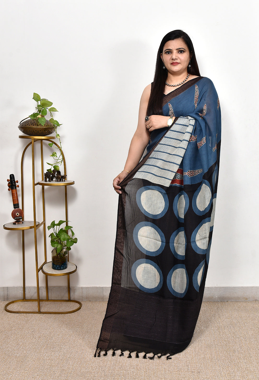 SILKY : AJRAKH HANDBLOCK KOTA MULBERRY SILK SAREE