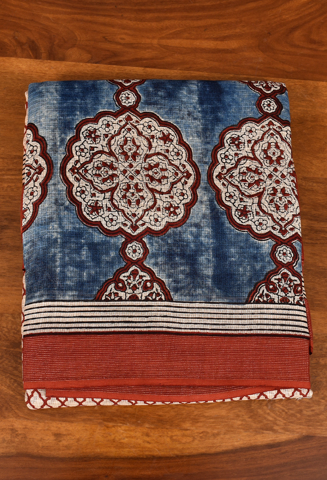 JHARNA : AJRAKH HANDBLOCK KOTA MULBERRY SILK SAREE
