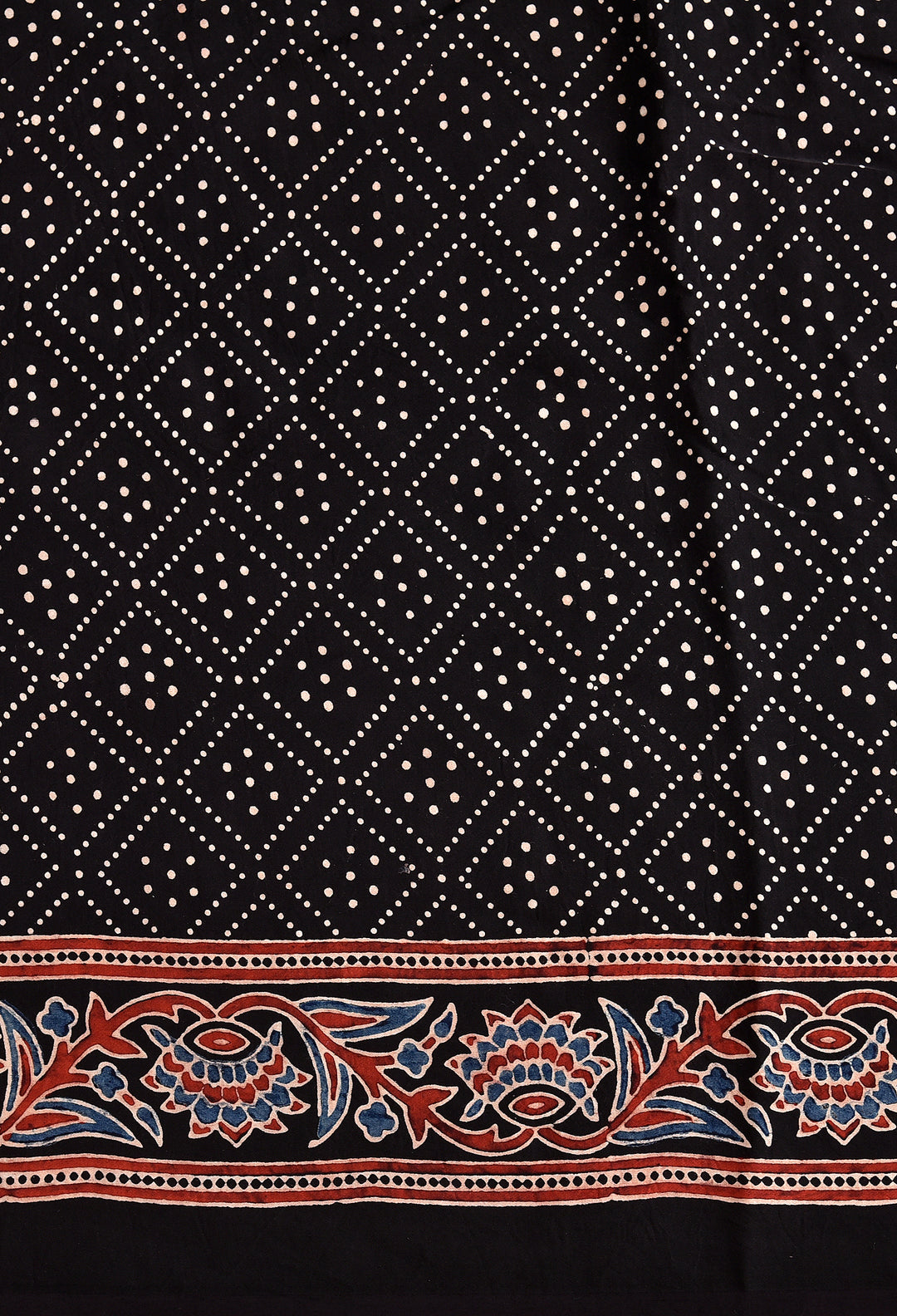 AOSHI : AJRAKH HANDBLOCK MODAL SILK SAREE
