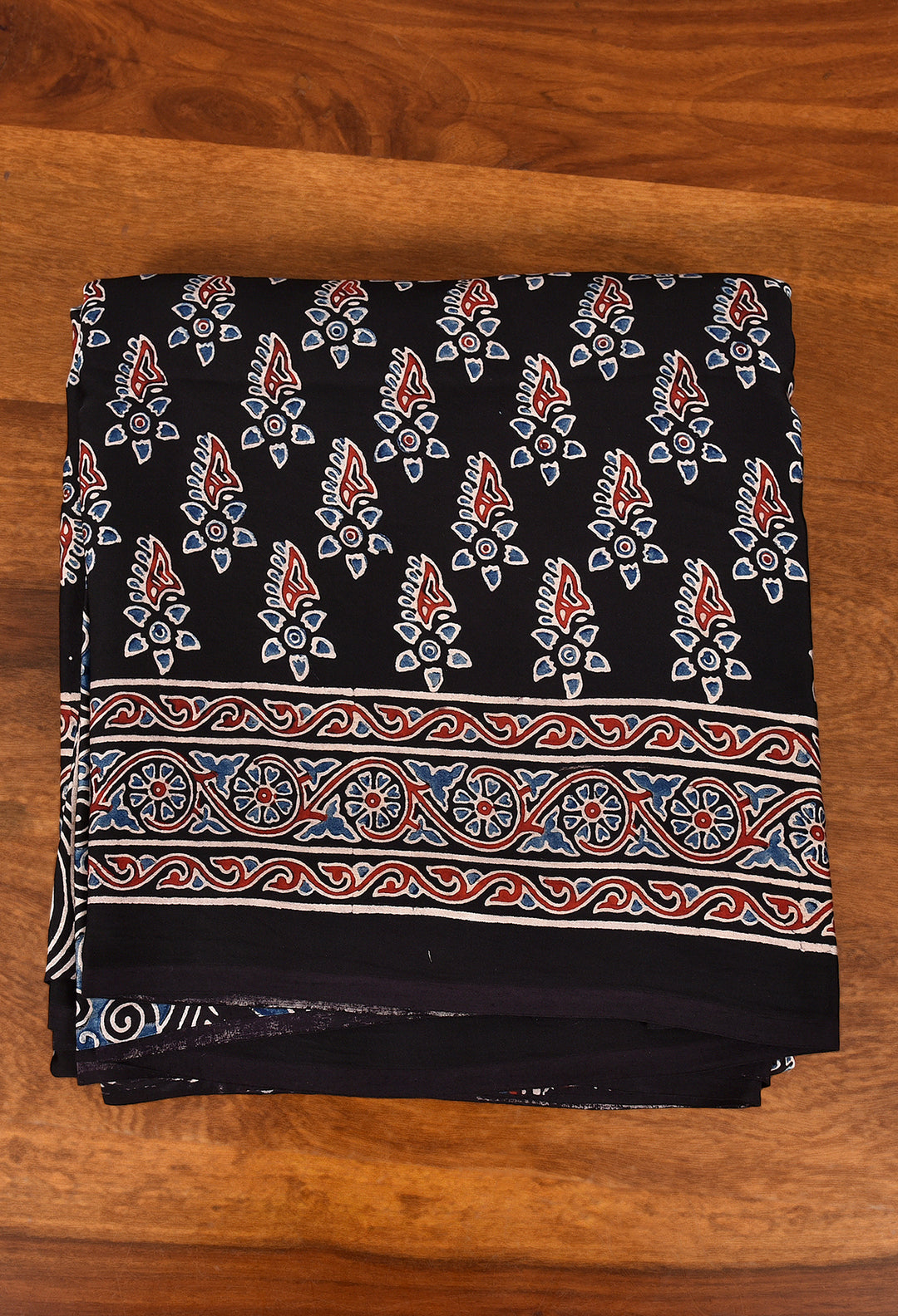 RENIKA : AJRAKH HANDBLOCK MODAL SILK SAREE