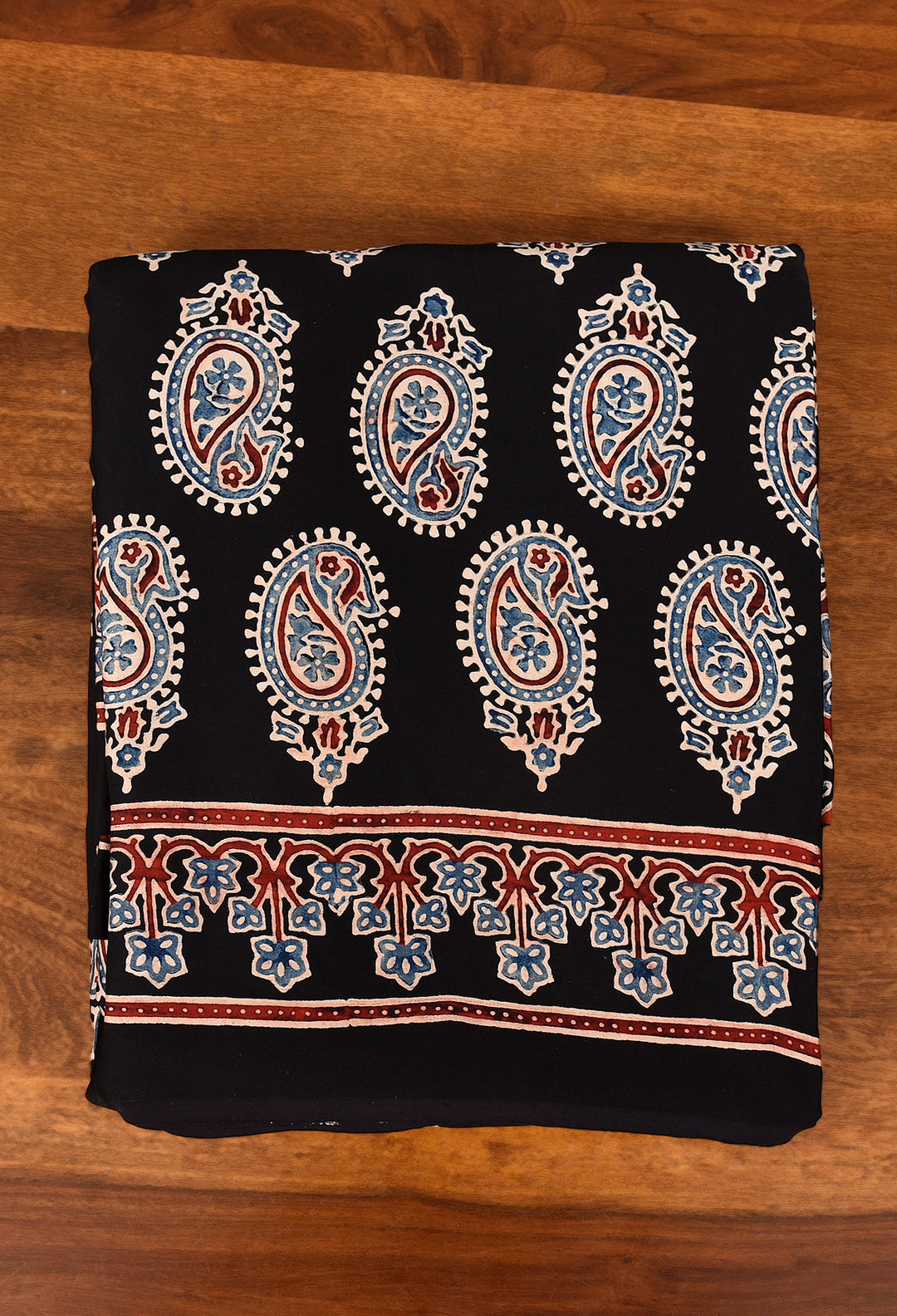 MAYAIRI : AJRAKH HANDBLOCK MODAL SILK SAREE