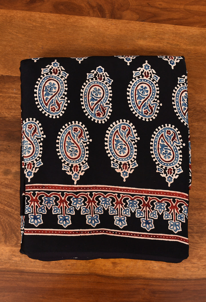 MAYAIRI : AJRAKH HANDBLOCK MODAL SILK SAREE