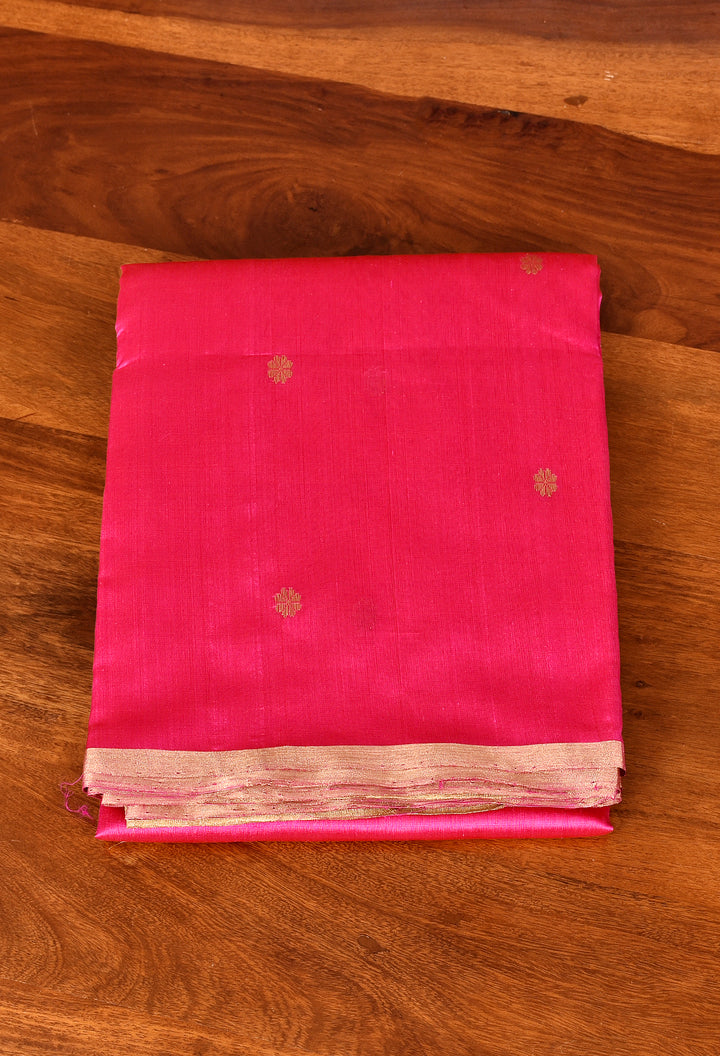 SONALIKA : HANDWOVEN CHANDERI SILK SAREE WITH ZARI BOOTIS ALL OVER