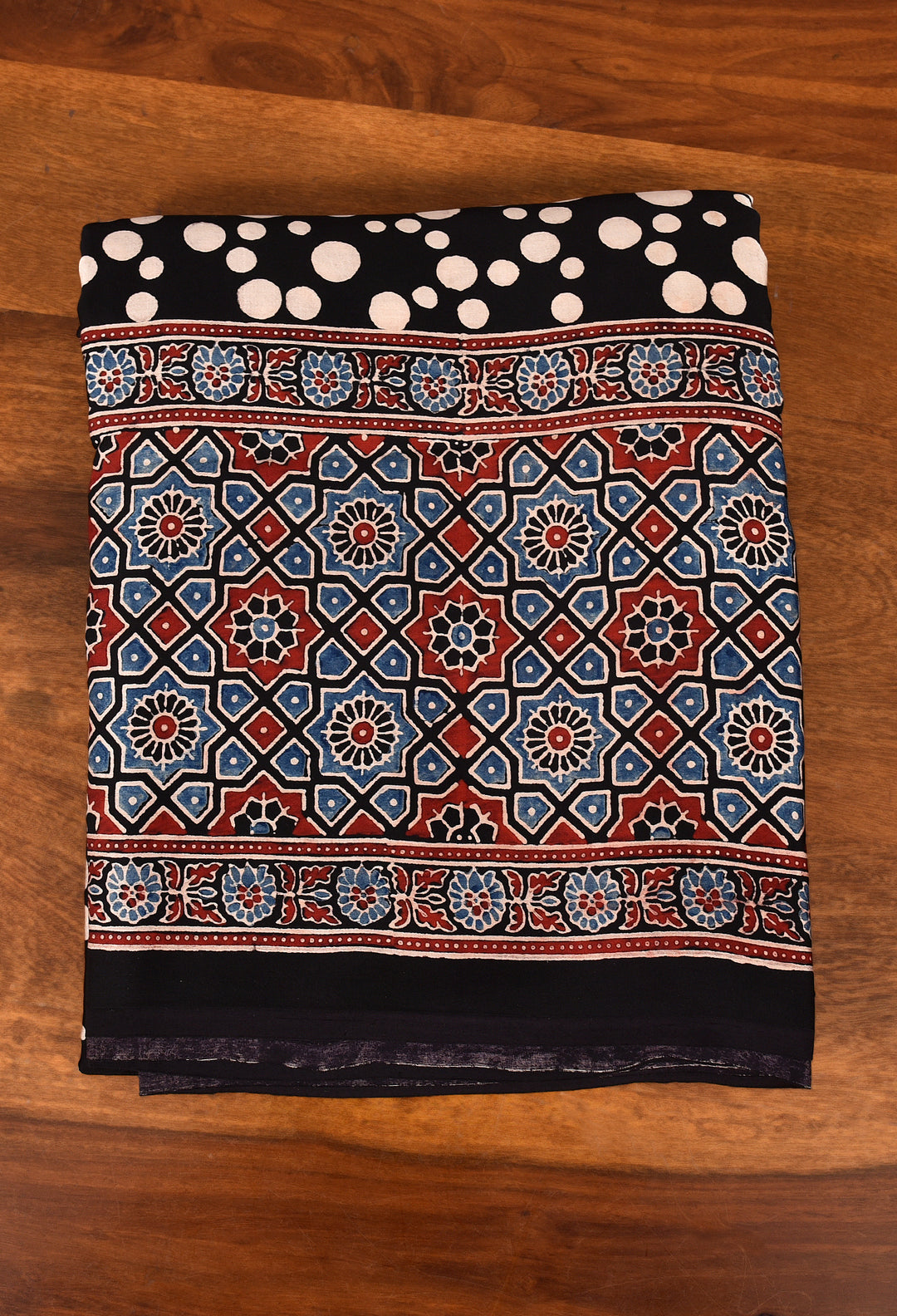 SOBIJHA : AJRAKH HANDBLOCK MODAL SILK SAREE
