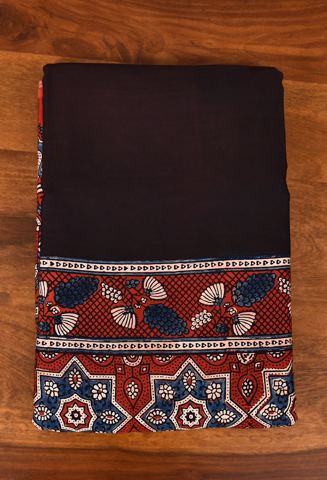 SURIMA : AJRAKH HANDBLOCK MODAL SILK SAREE