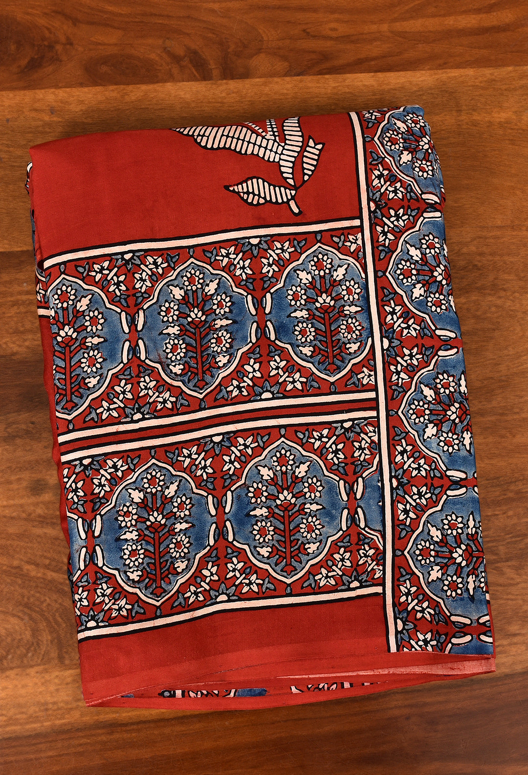 MAHISHMA : AJRAKH HANDBLOCK MODAL SILK SAREE