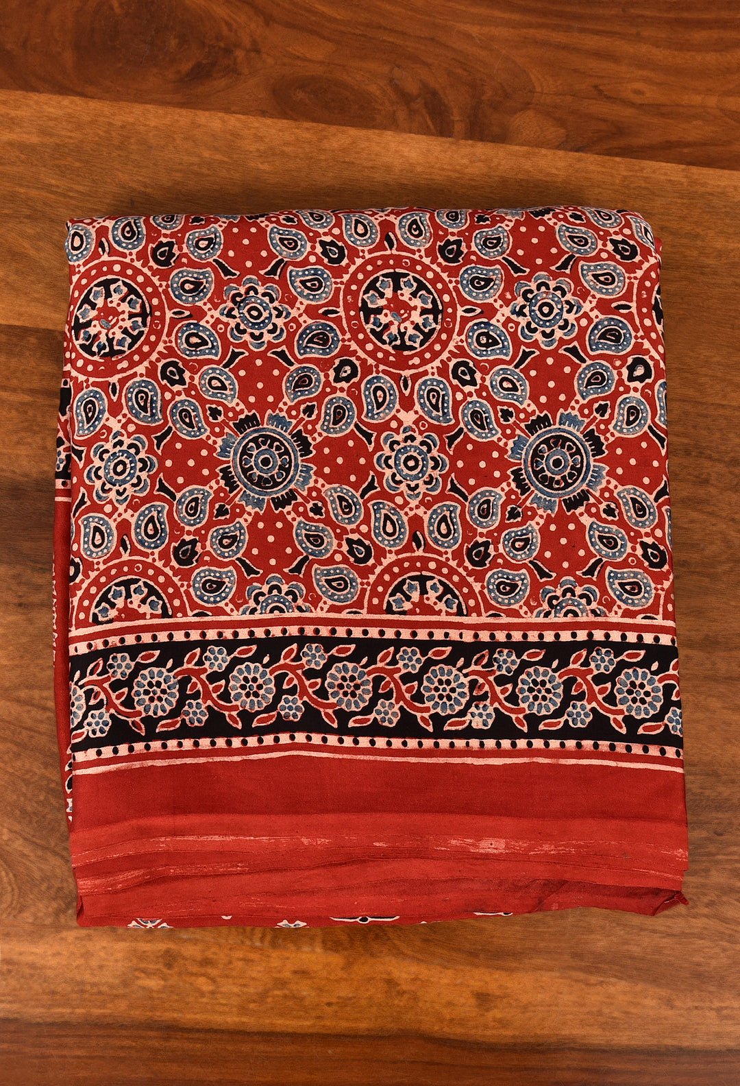 ALAYAA : AJRAKH HANDBLOCK MODAL SILK SAREE