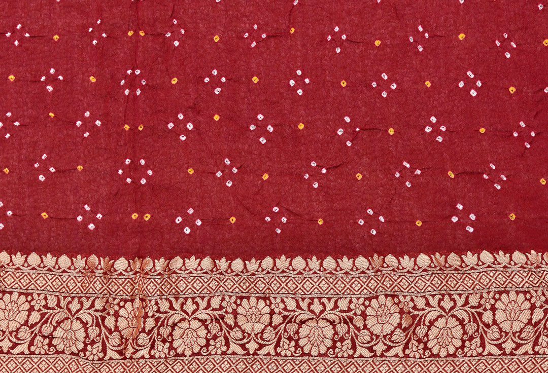 NIHARIKA : GEORGETTE JANGLA JAAL RAI BANDHEJ SAREE