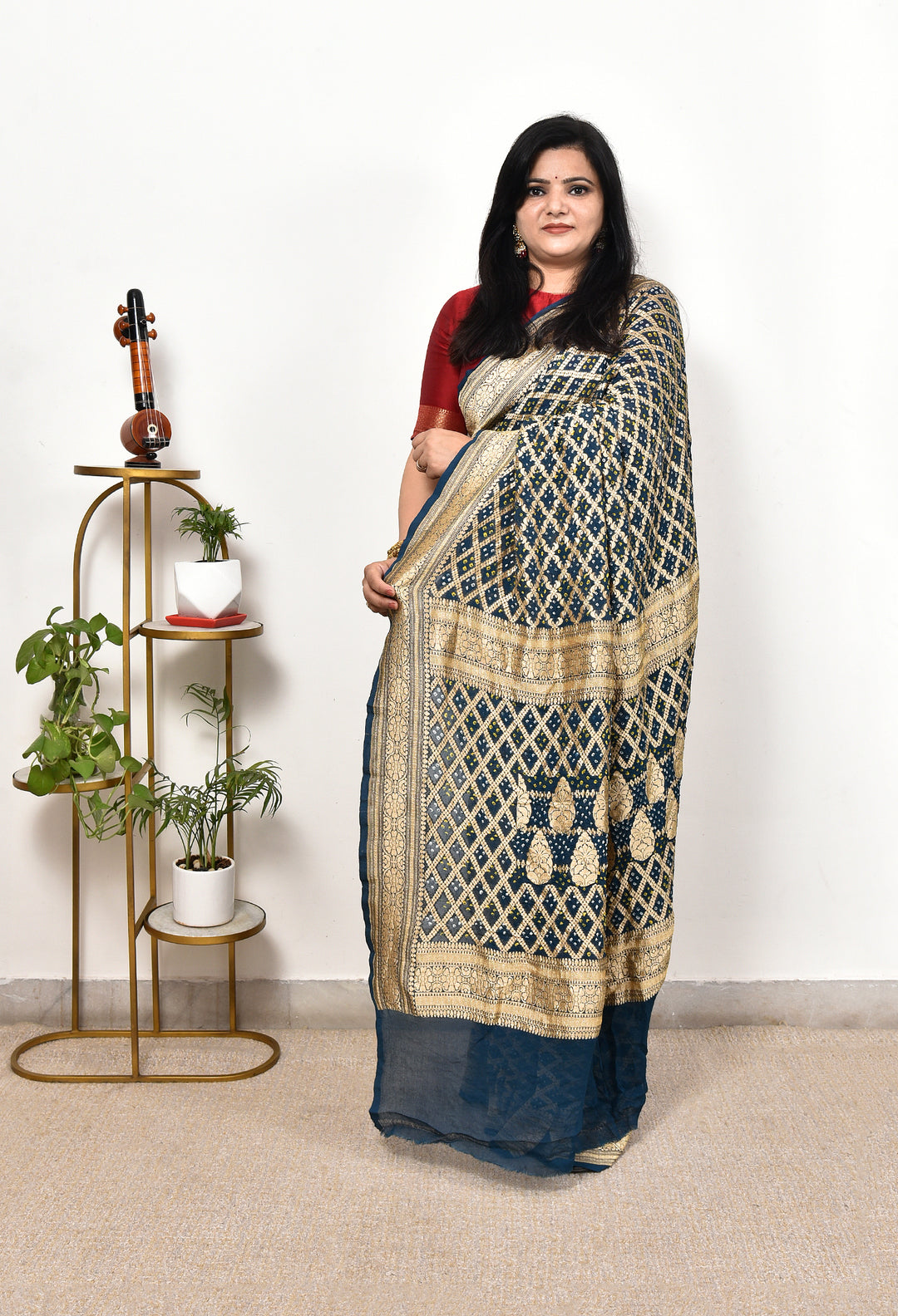 MOHITA : GEORGETTE JANGLA JAAL RAI BANDHEJ SAREE