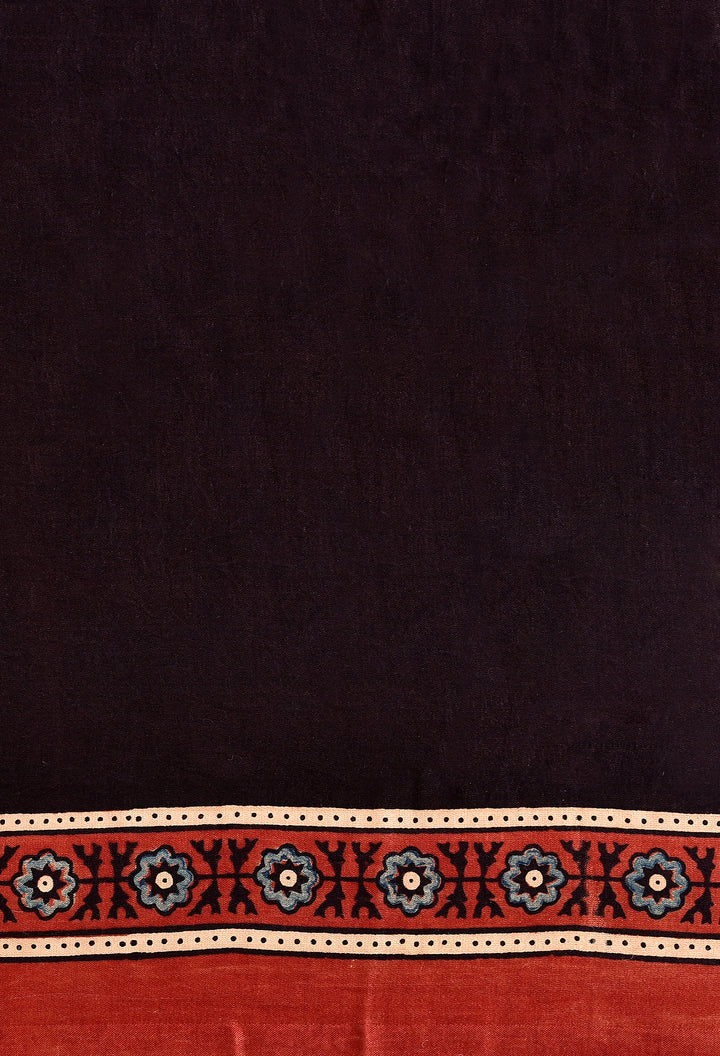 JAINIKA : AJRAKH HANDBLOCK PURE GAJJI SILK SAREE