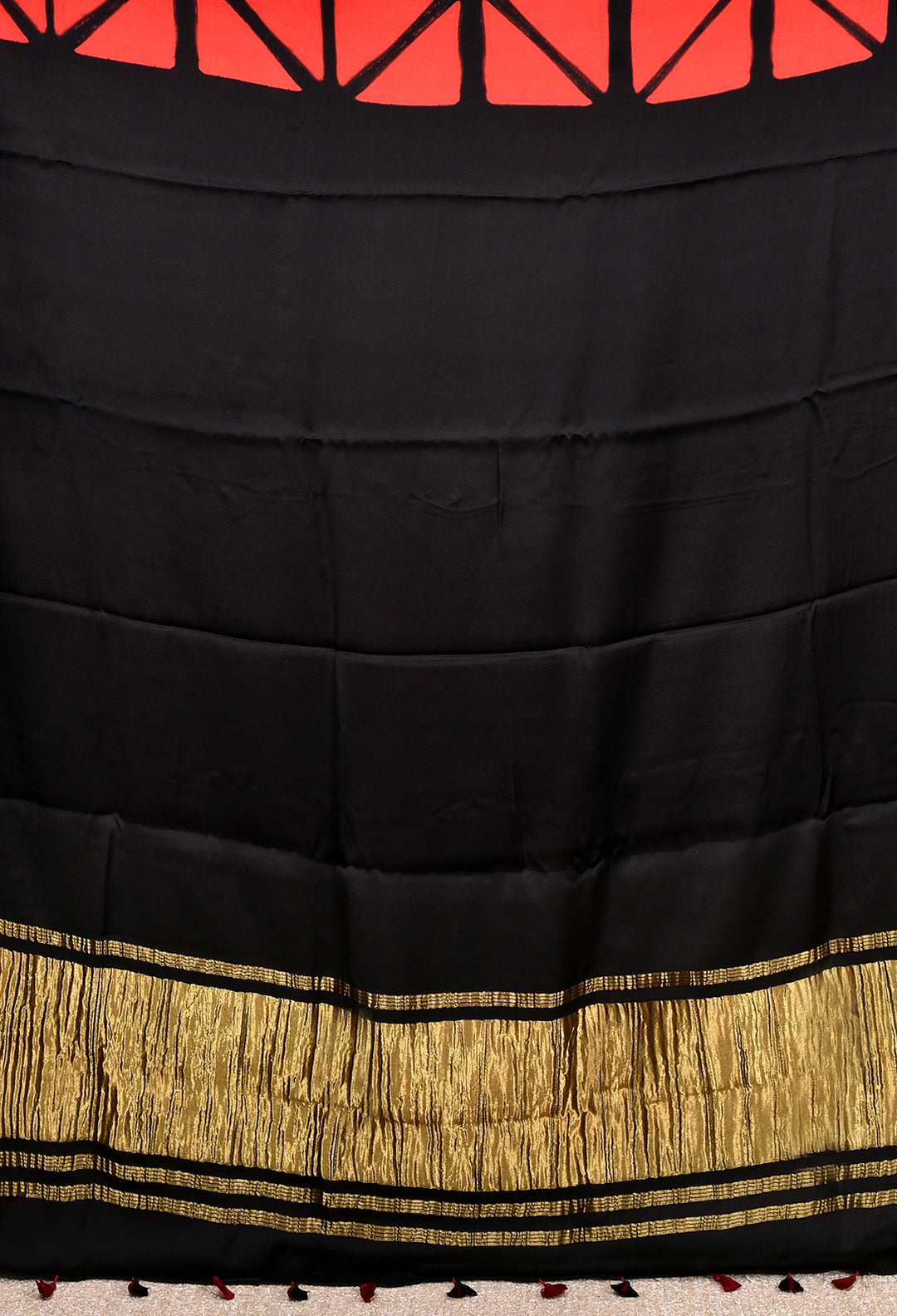 ROSANA : HANDMADE CLAMP DYED MODAL SILK SAREE WITH TISSUE PALLU