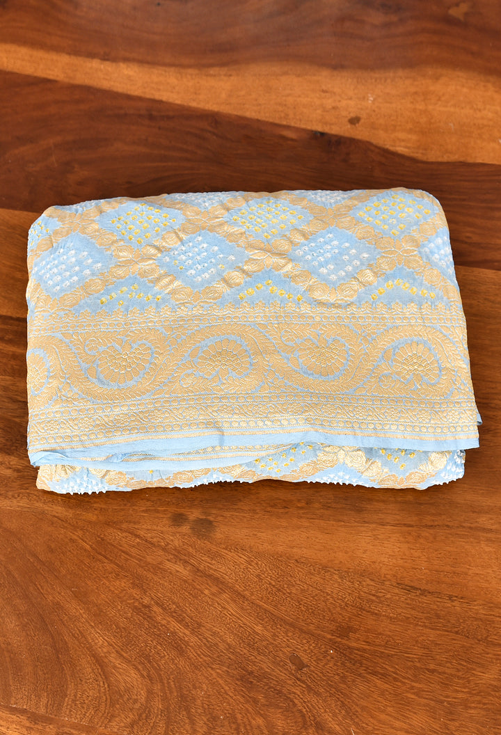 GAAYA  : GEORGETTE JANGLA JAAL RAI BANDHEJ SAREE