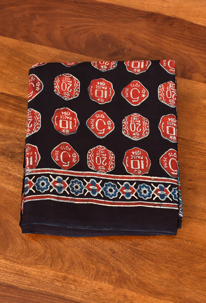 MITAL : AJRAKH HANDBLOCK MODAL SILK SAREE