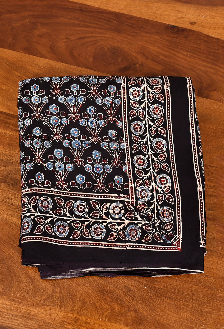 NISIKA : AJRAKH HANDBLOCK MODAL SILK SAREE