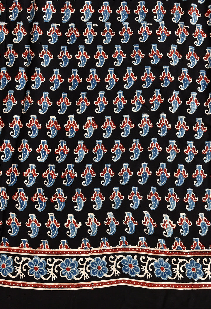 ATHARVI : AJRAKH HANDBLOCK MODAL SILK SAREE