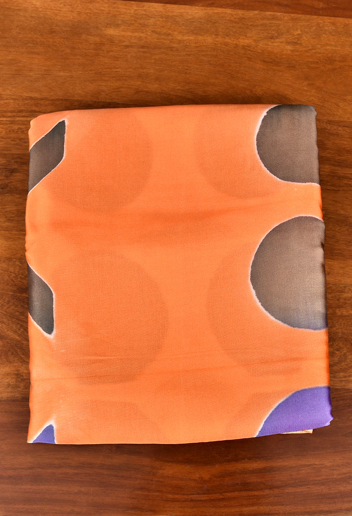 RAMILA : HANDMADE CLAMP DYED MODAL SILK SAREE WITH TISSUE PALLU
