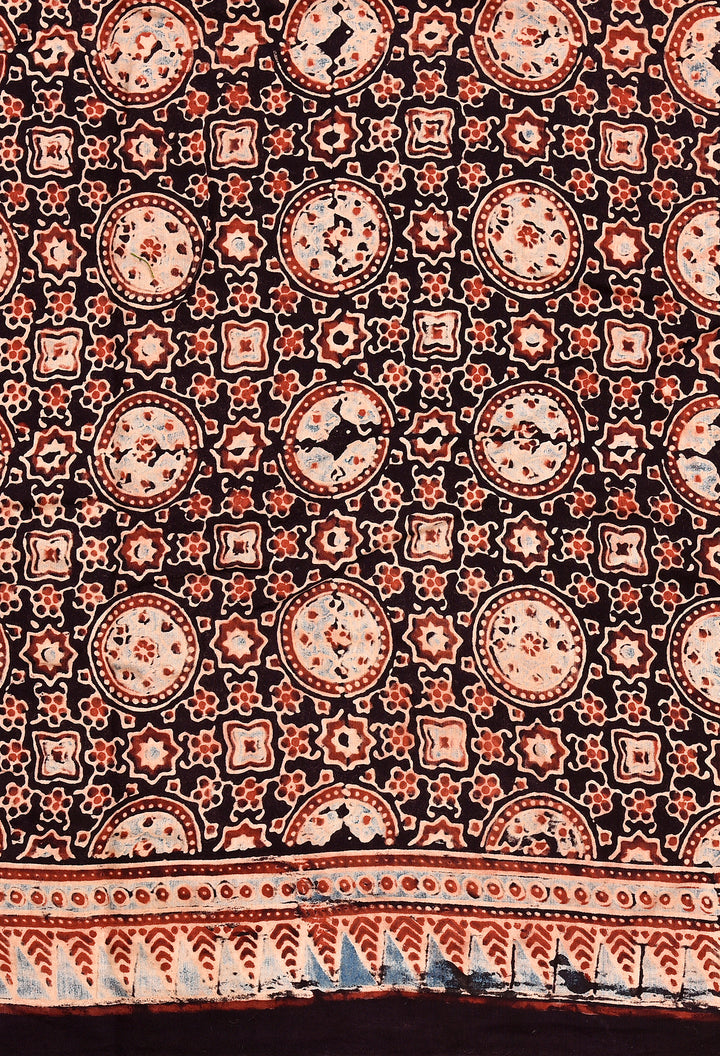 CHANDRESHI : AJRAKH HANDBLOCK MODAL SILK SAREE