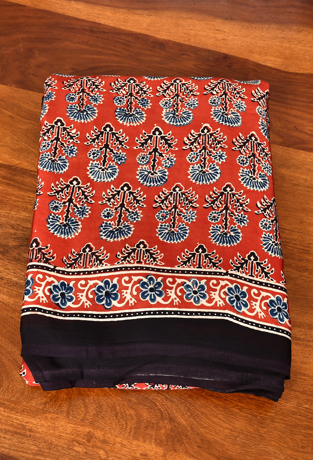 ENIYA : AJRAKH HANDBLOCK MODAL SILK SAREE