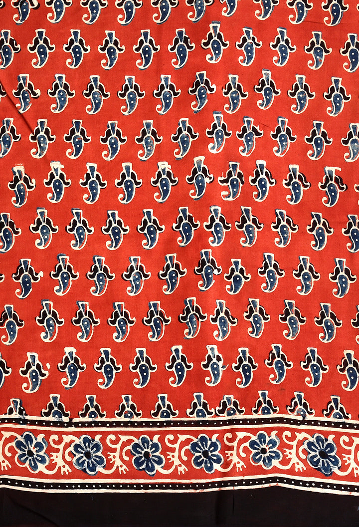 ENIYA : AJRAKH HANDBLOCK MODAL SILK SAREE