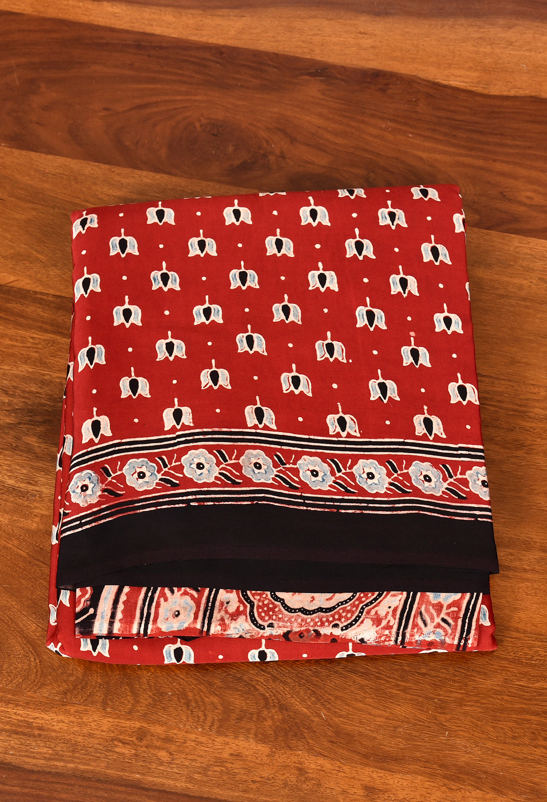 EKISHA : AJRAKH HANDBLOCK MODAL SILK SAREE