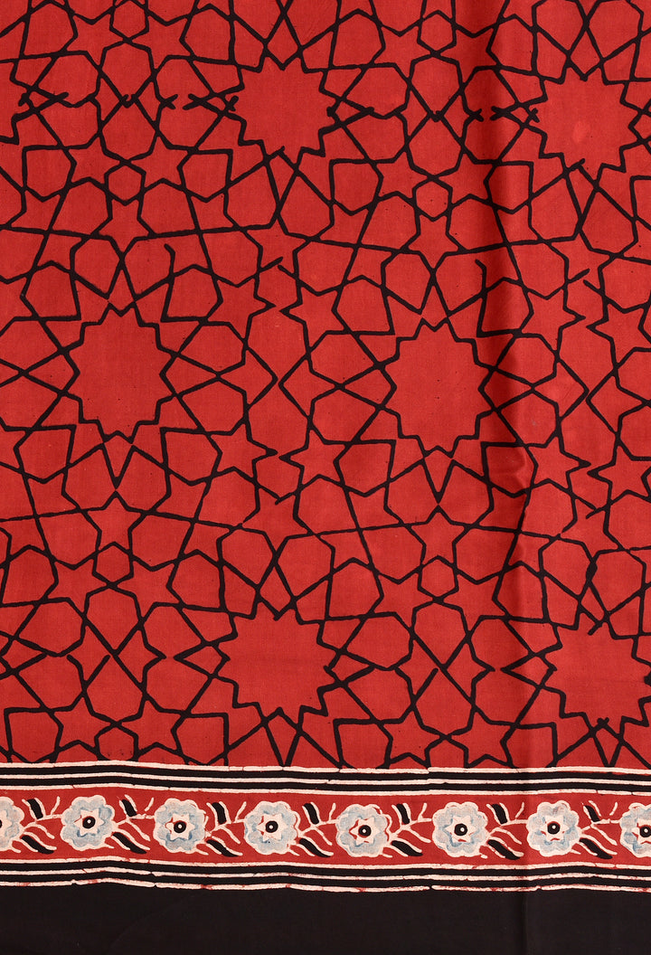 EKISHA : AJRAKH HANDBLOCK MODAL SILK SAREE