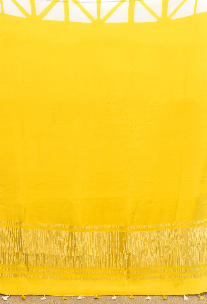 GULISTA : HANDMADE CLAMP DYED MODAL SILK SAREE WITH TISSUE PALLU