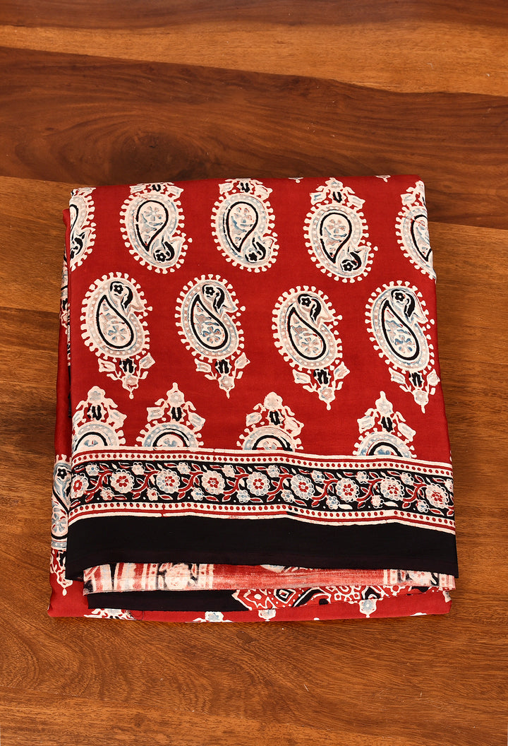 GOPALI : AJRAKH HANDBLOCK MODAL SILK SAREE