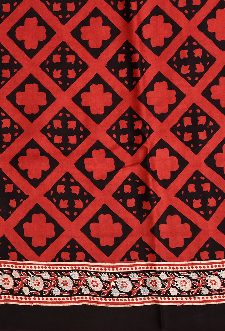 GOPALI : AJRAKH HANDBLOCK MODAL SILK SAREE