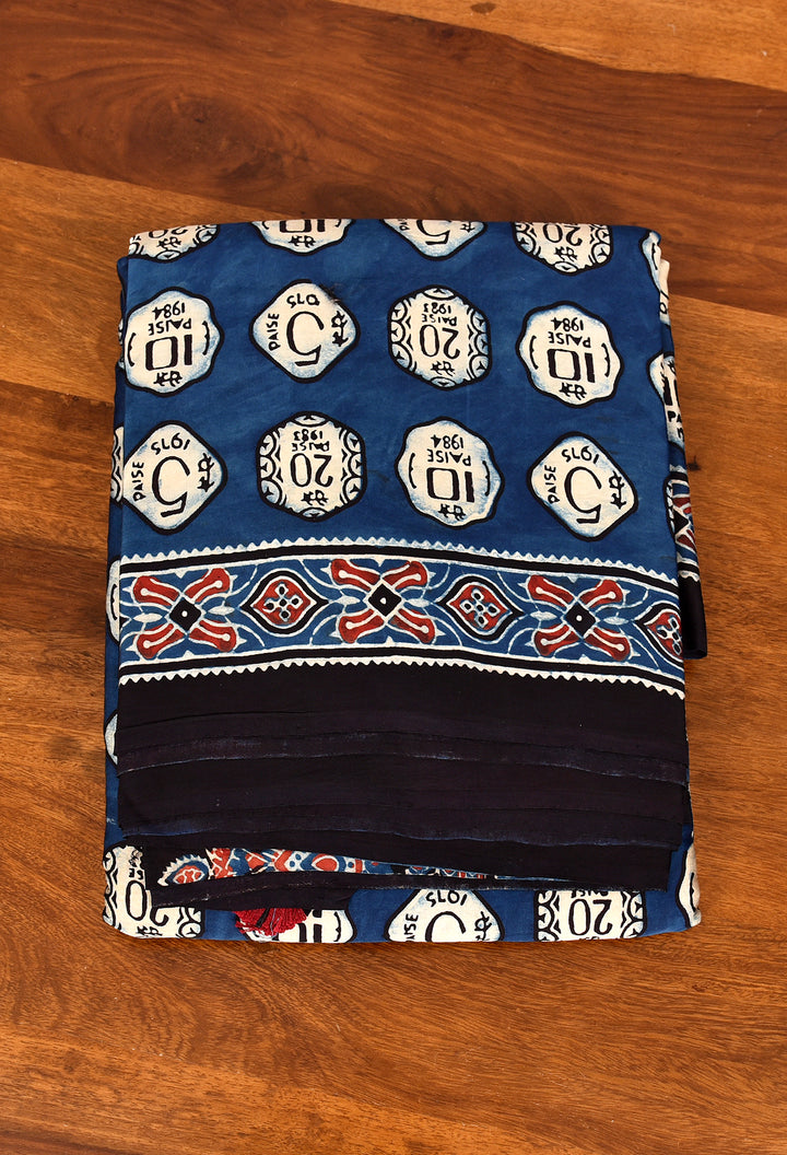 NAIMA : AJRAKH HANDBLOCK MODAL SILK SAREE