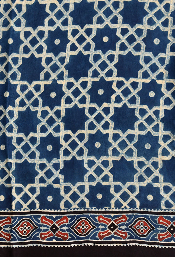 NAIMA : AJRAKH HANDBLOCK MODAL SILK SAREE