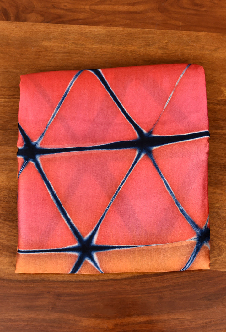SUBHRA : HANDMADE CLAMP DYED MODAL SILK SAREE WITH TISSUE PALLU