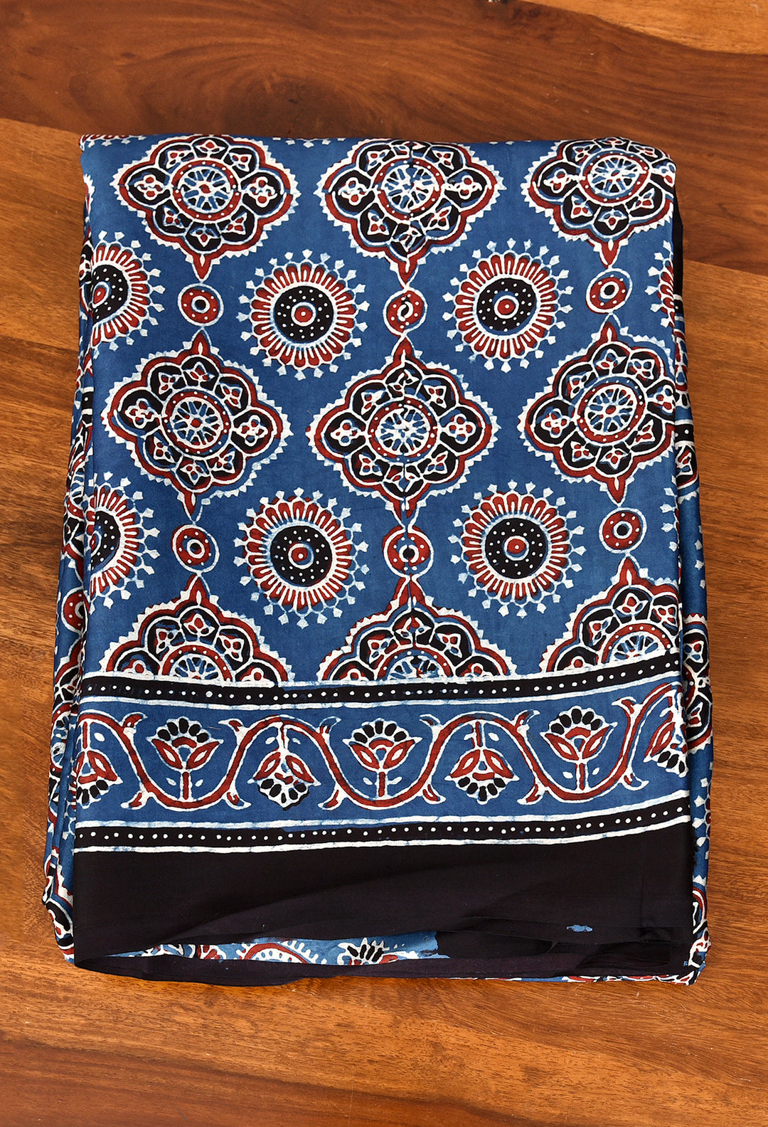 SARISHA : AJRAKH HANDBLOCK MODAL SILK SAREE