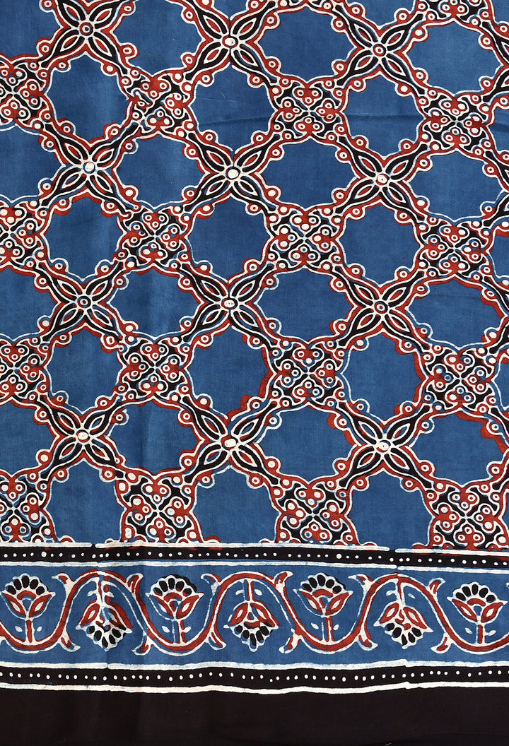 SARISHA : AJRAKH HANDBLOCK MODAL SILK SAREE