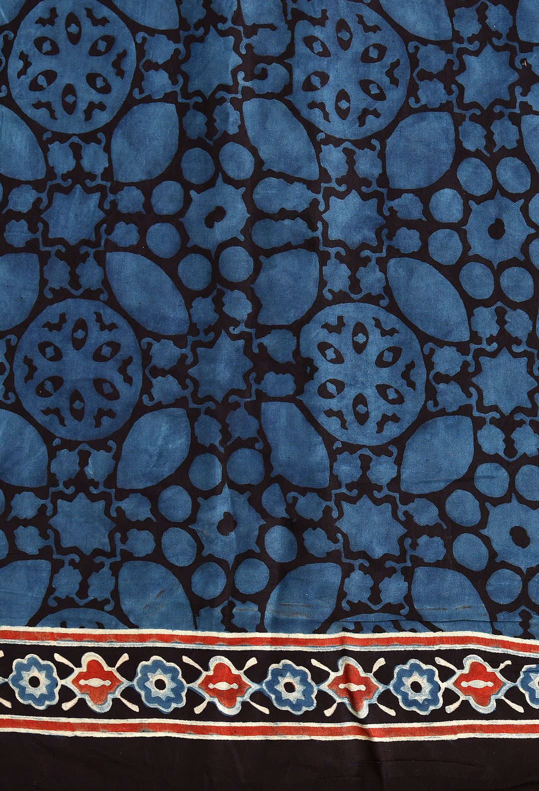 JYOTIRMAY : AJRAKH HANDBLOCK MODAL SILK SAREE WITH TISSUE PALLU