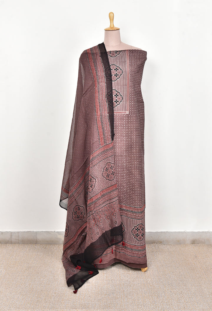 Mathuja MADHUJA : AJRAKH HAND BLOCK PURE COTTON 3 PIECE SUIT SET – EkBanni