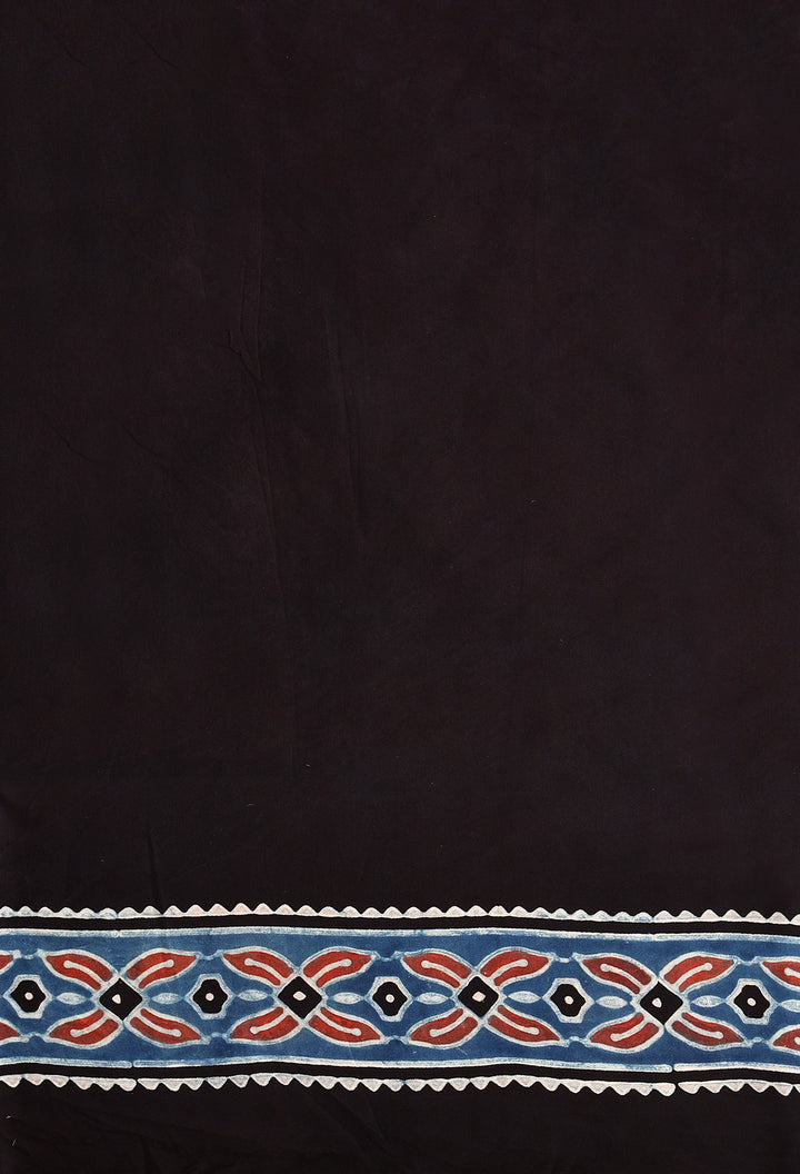 BAHAAR : AJRAKH HANDBLOCK MODAL SILK SAREE