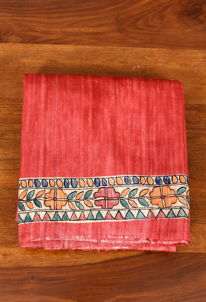 ZAIRA : MADHUBANI HAND PAINTED PURE GHICHA TUSSAR SILK SAREE