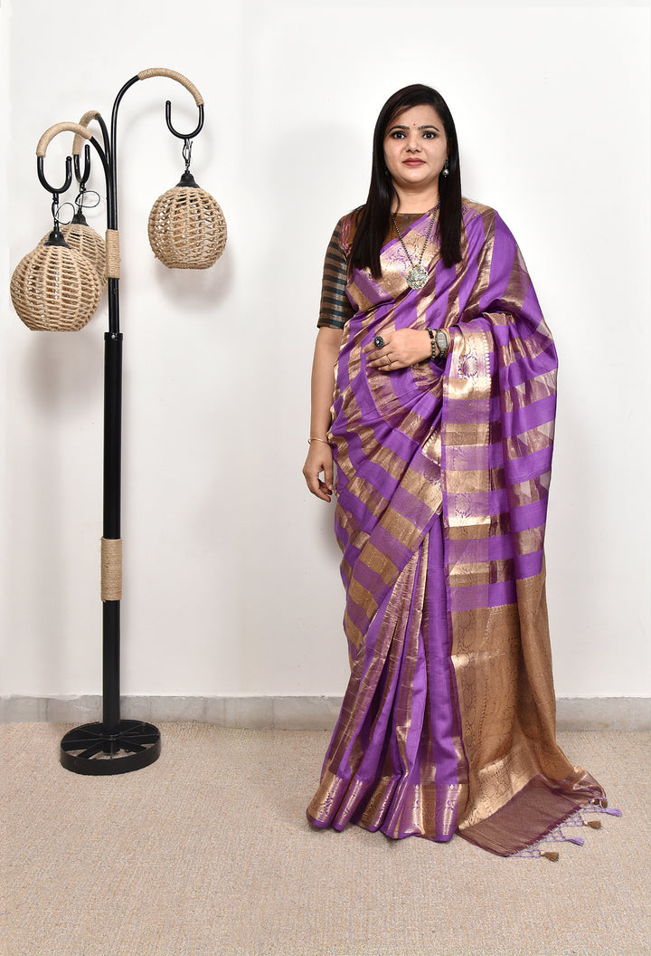 MOKSHIKA : BANARASI TISSUE CHINIYA KATAN SILK SAREE