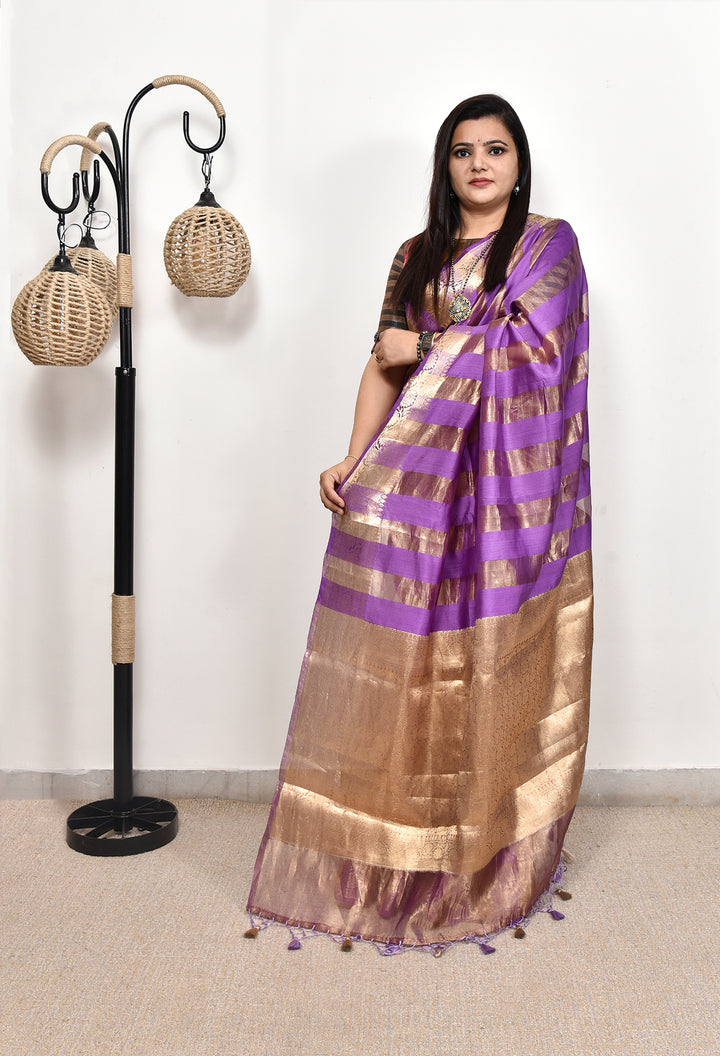 MOKSHIKA : BANARASI TISSUE CHINIYA KATAN SILK SAREE
