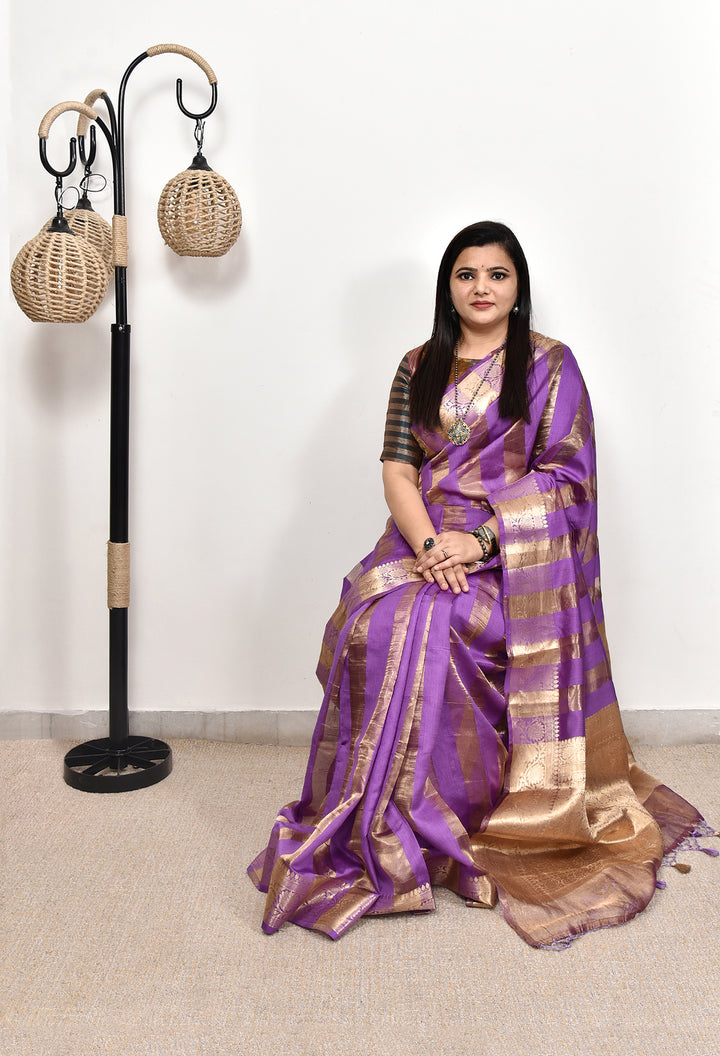 MOKSHIKA : BANARASI TISSUE CHINIYA KATAN SILK SAREE