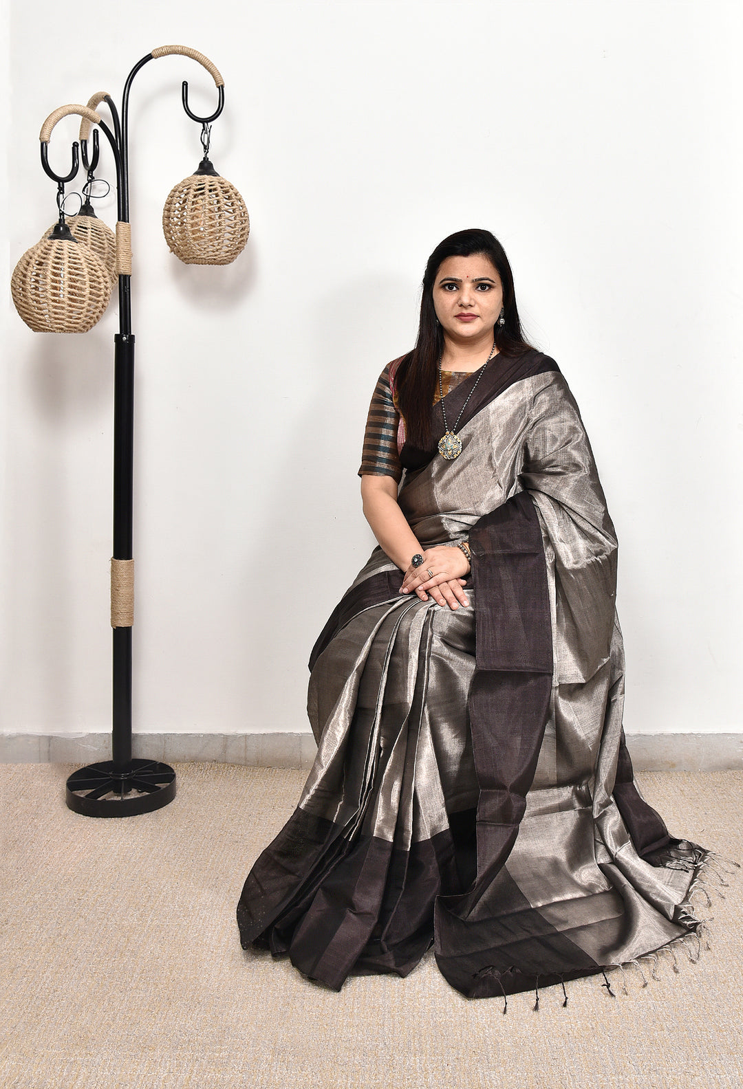 KAMOLIKA  : HANDWOVEN TISSUE SILK SAREE