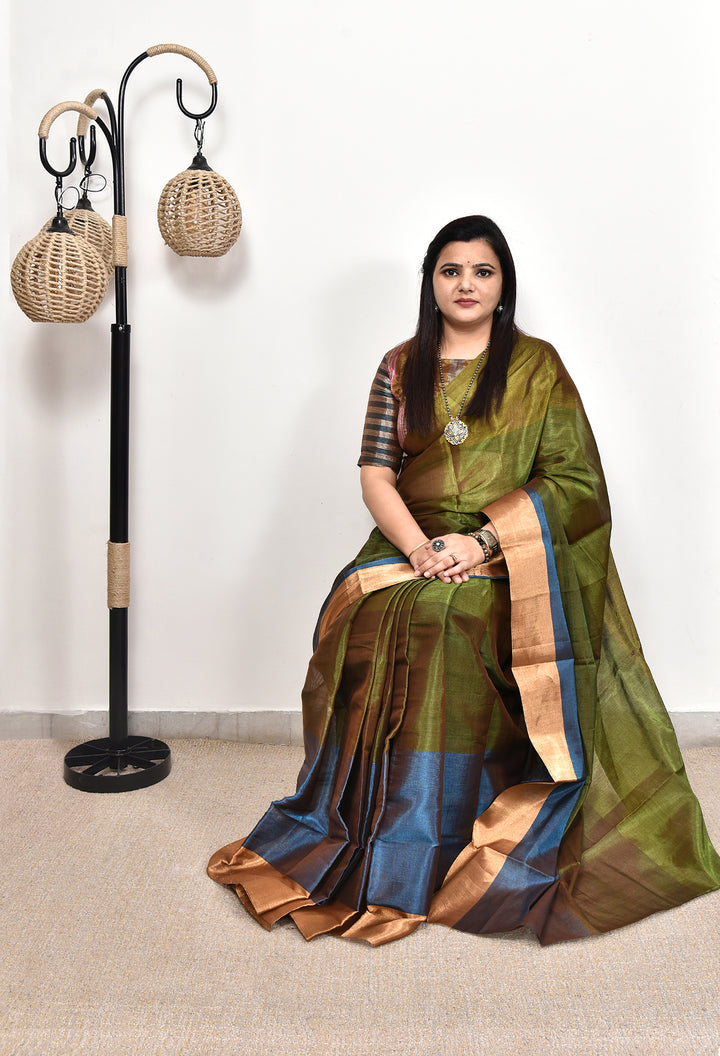 PRANIKA : HANDWOVEN TISSUE SILK SAREE