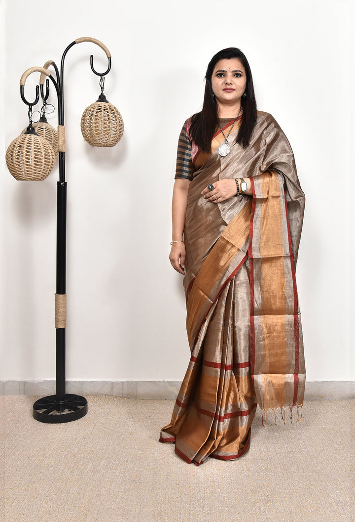 GRACY : HANDWOVEN TISSUE SILK SAREE