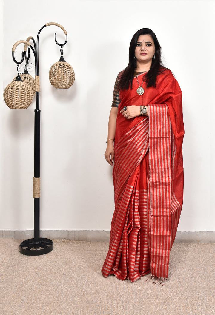 ADVIKA : HANDWOVEN TISSUE SILK SAREE
