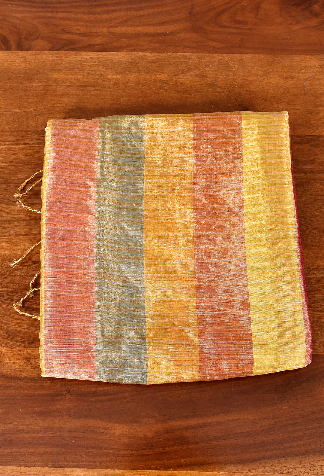 RANGMANCH : HANDWOVEN MULTICOLOUR TISSUE SILK SAREE