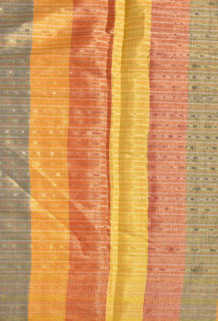 RANGMANCH : HANDWOVEN MULTICOLOUR TISSUE SILK SAREE